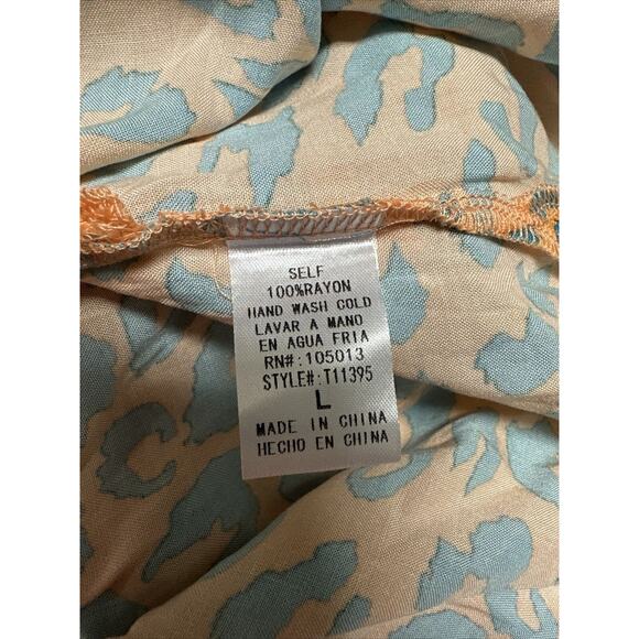 NWT Emily Wonder Short Sleeve Top Coral and Green Light Weight Summer Bright Fun - Picture 10 of 10